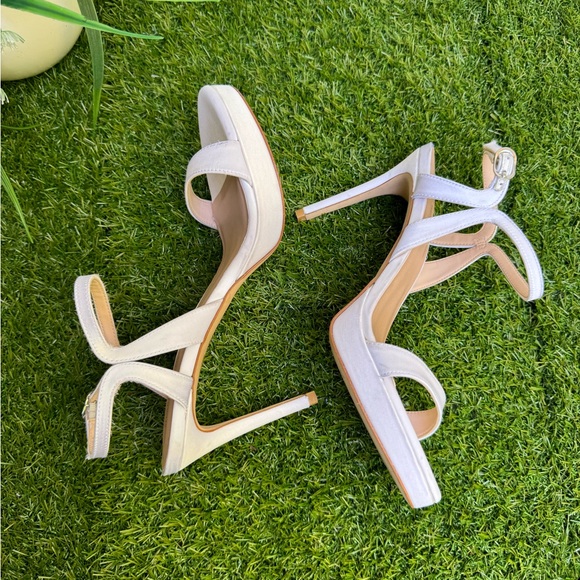 STUART WEITZMAN Mariposa Satin Platform Sandals size 7.5 - Picture 9 of 15